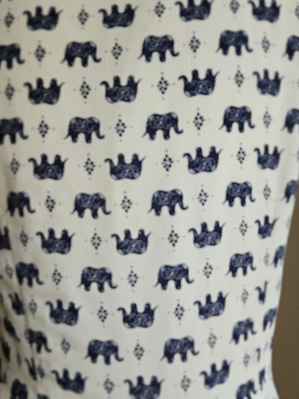 L.A. SOUL Elephant Print Sleeveless Sun Dress Blue White Paisley Border Size S - Picture 7 of 16